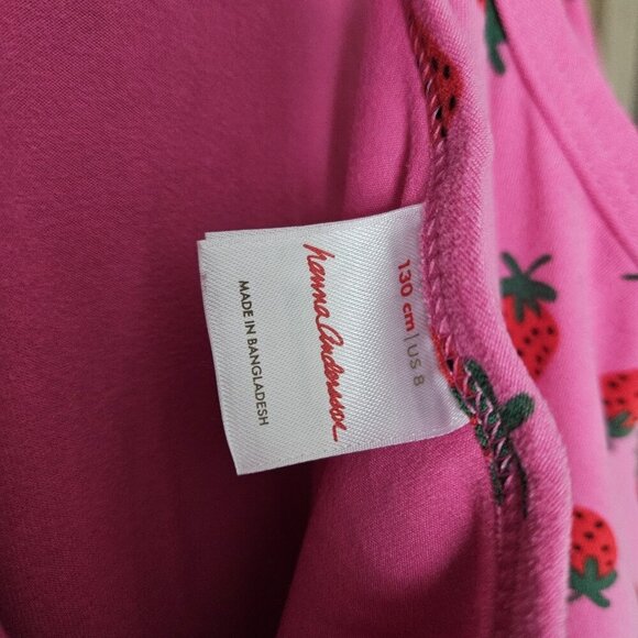 Hanna Andersson UV Tank Dress Girl's Size 8 Pink Strawberries Built In Shorts - Picture 5 of 5